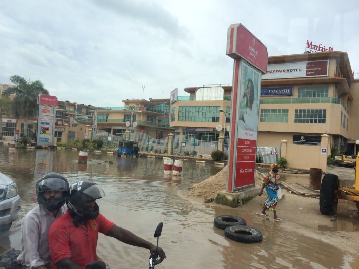 Flooding in front of our hotel.